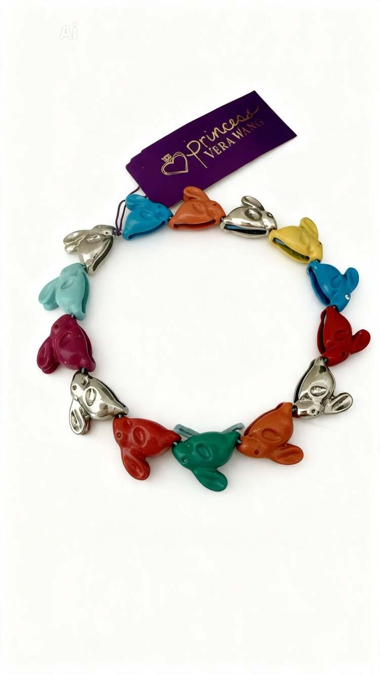 Princess Vera Wang Colorful Bunny Rabbit Bead Necklace